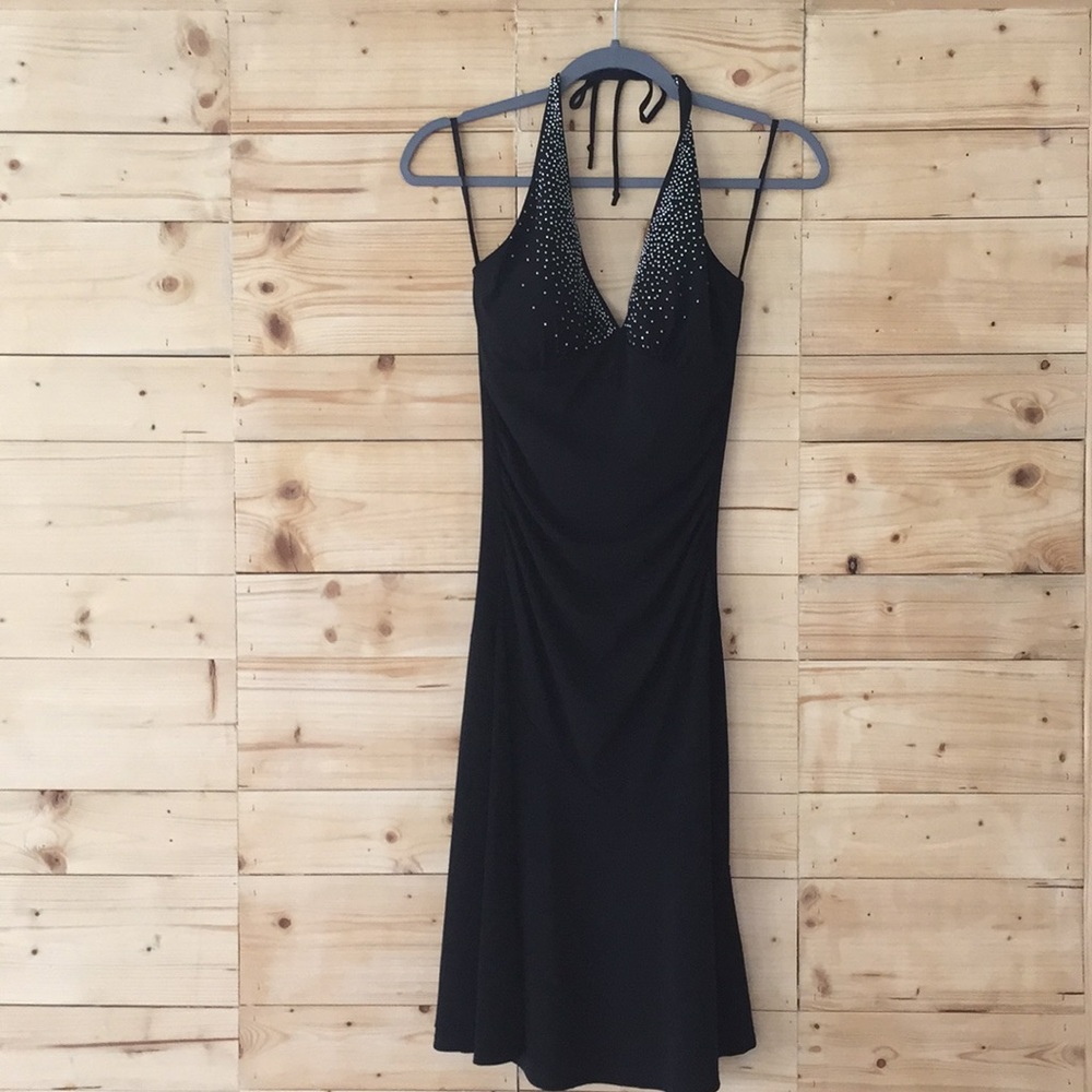 Black Halter dress by Ruby Rox.